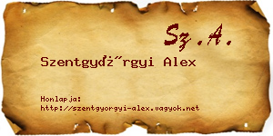 Szentgyörgyi Alex névjegykártya
