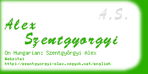 alex szentgyorgyi business card