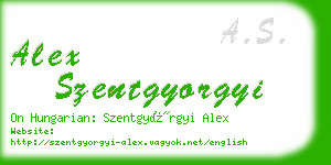 alex szentgyorgyi business card